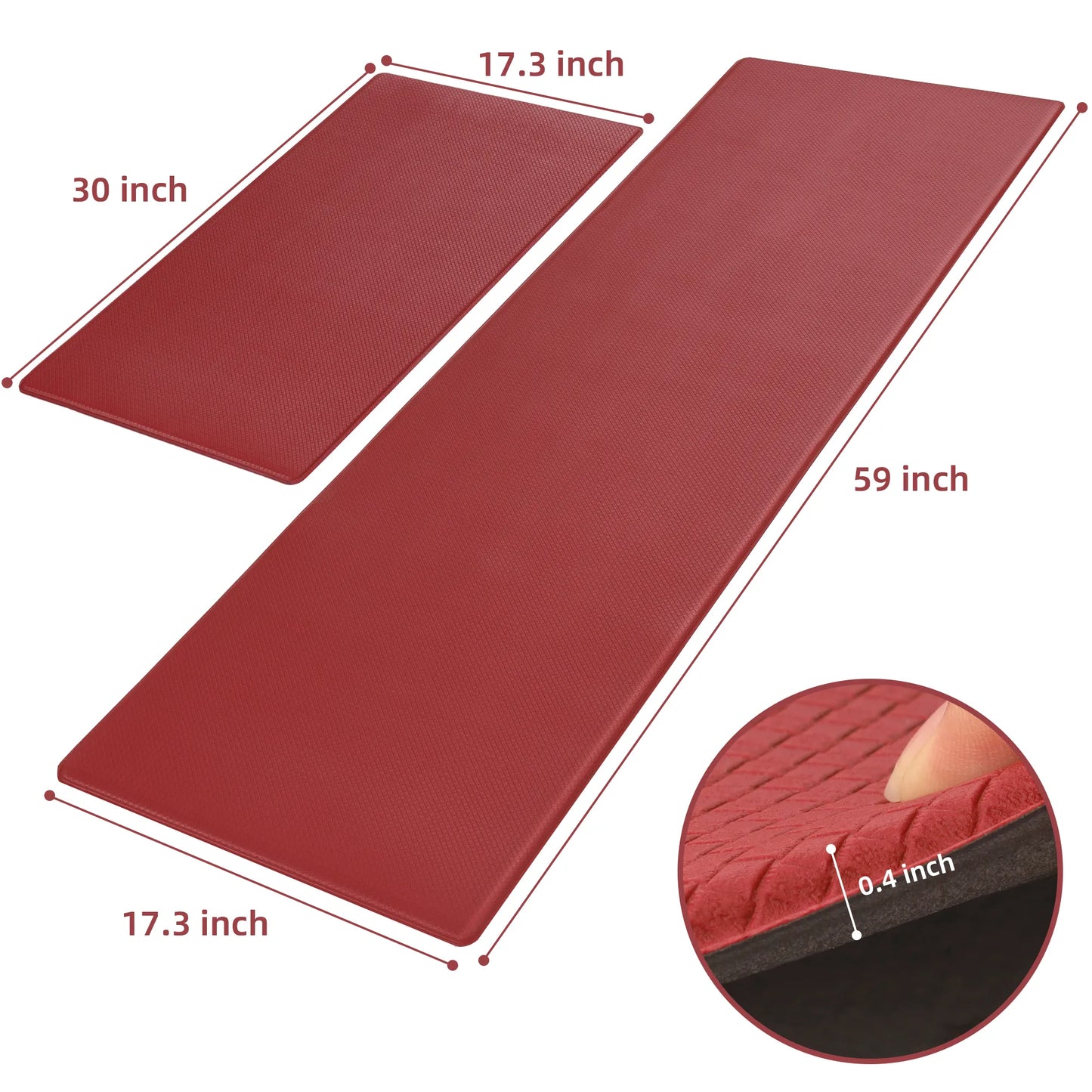 Non-Slip Waterproof Kitchen Floor Mat Set