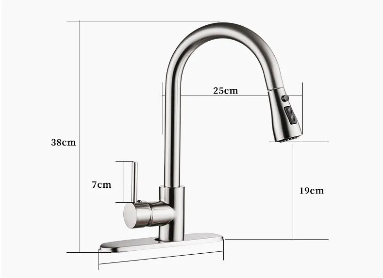 Pull-Out Brushed Copper Kitchen Faucet