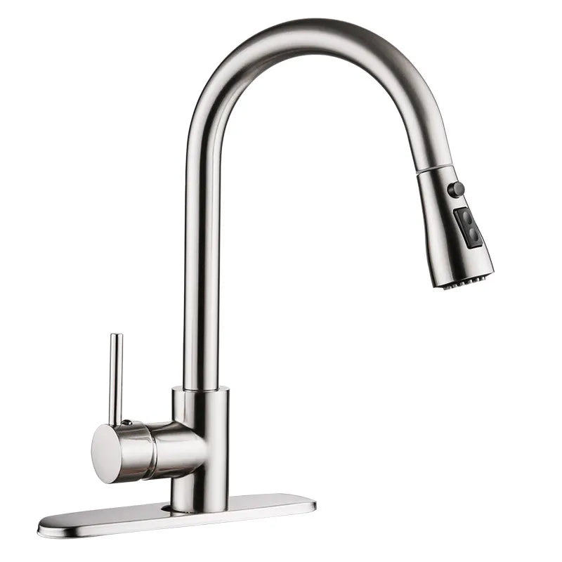 Pull-Out Brushed Copper Kitchen Faucet