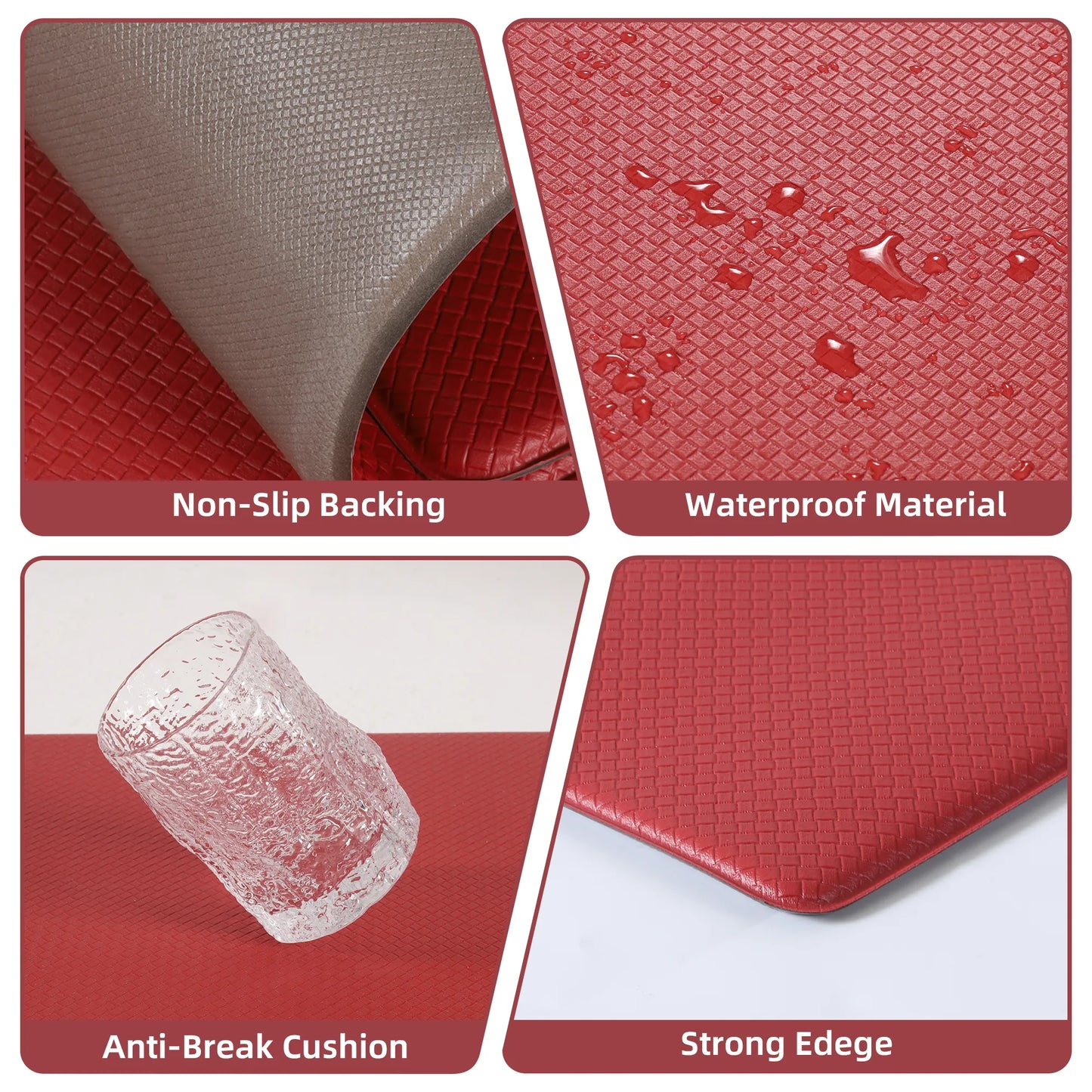 Non-Slip Waterproof Kitchen Floor Mat Set