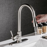 Pull-Out Brushed Copper Kitchen Faucet