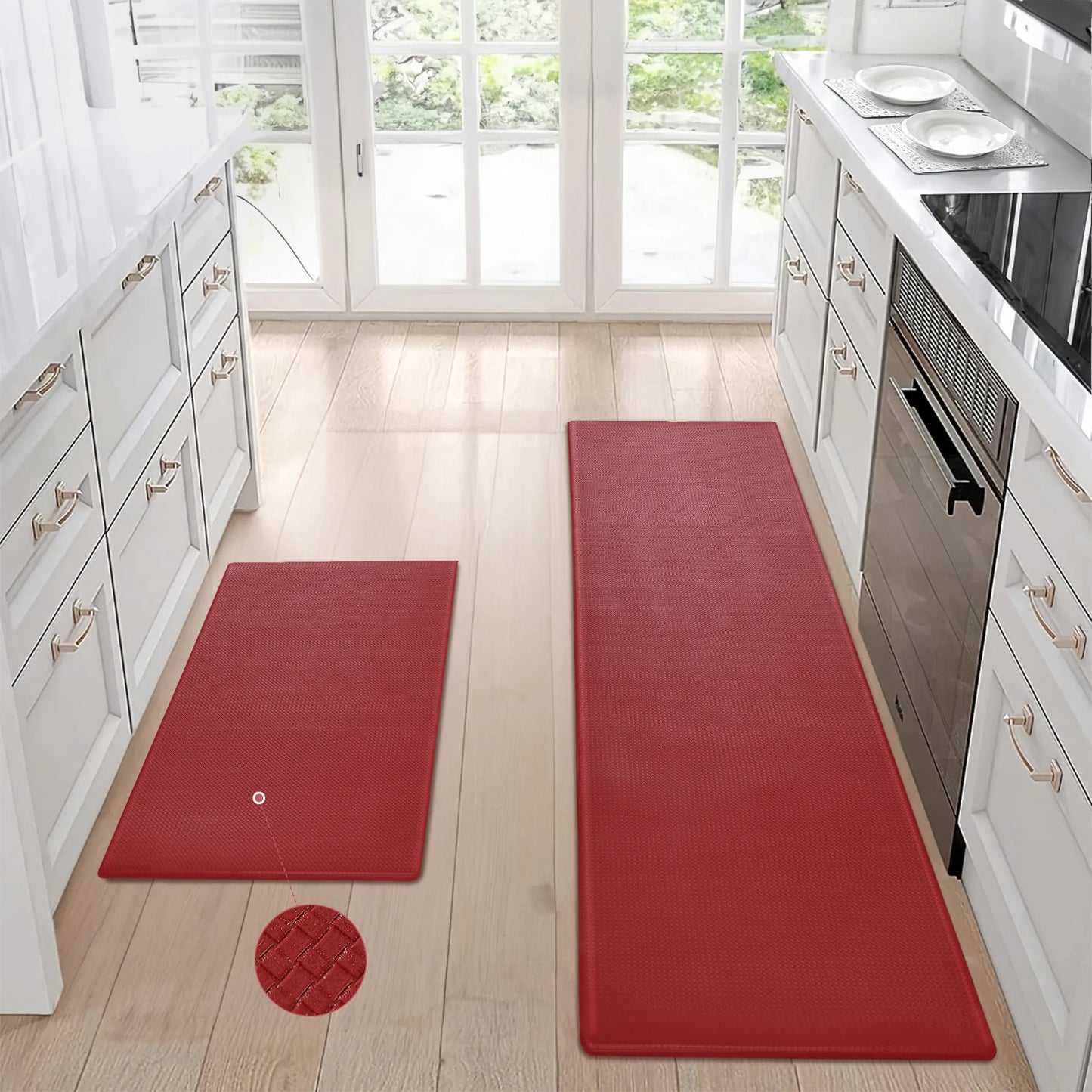 Non-Slip Waterproof Kitchen Floor Mat Set